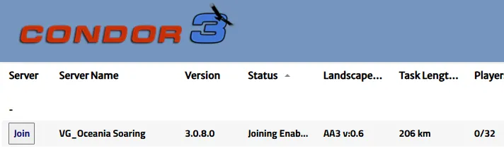 Condor3 Serverlist